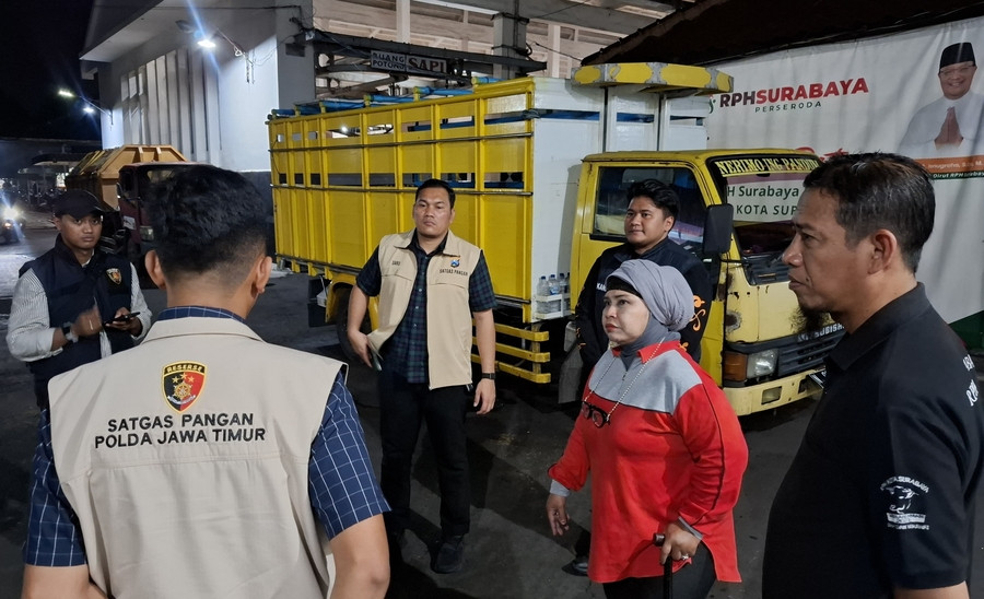 Pantau Kenaikan Harga Daging Sapi, Satgas Pangan Polda Jatim Tinjau RPH Surabaya