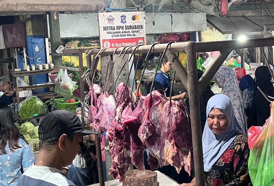 Harga Daging Sapi di Pasar Balongsari Naik Tipis, RPH Surabaya Pastikan Stok Aman